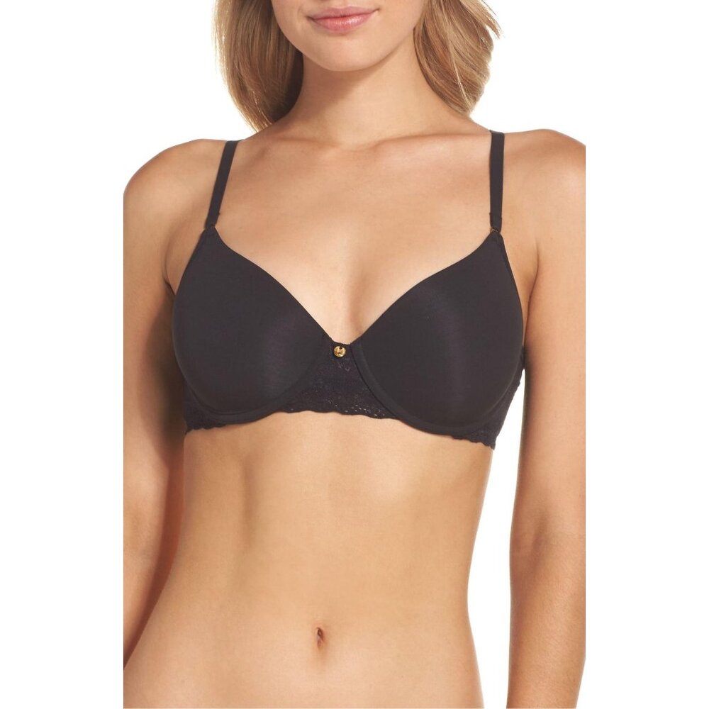 🆕NATORI Bliss Full Underwire T-Shirt Bra 34B Black #721154
